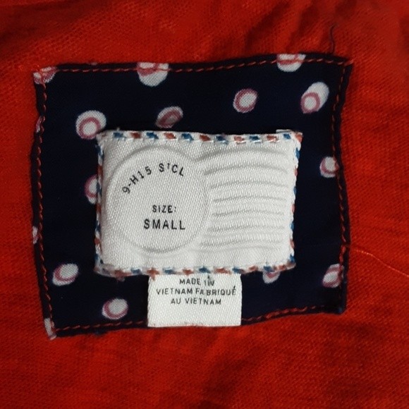 Postmark by Anthropologie Red Henley Pullover Small Long Sleeve Casual Top - Picture 6 of 7